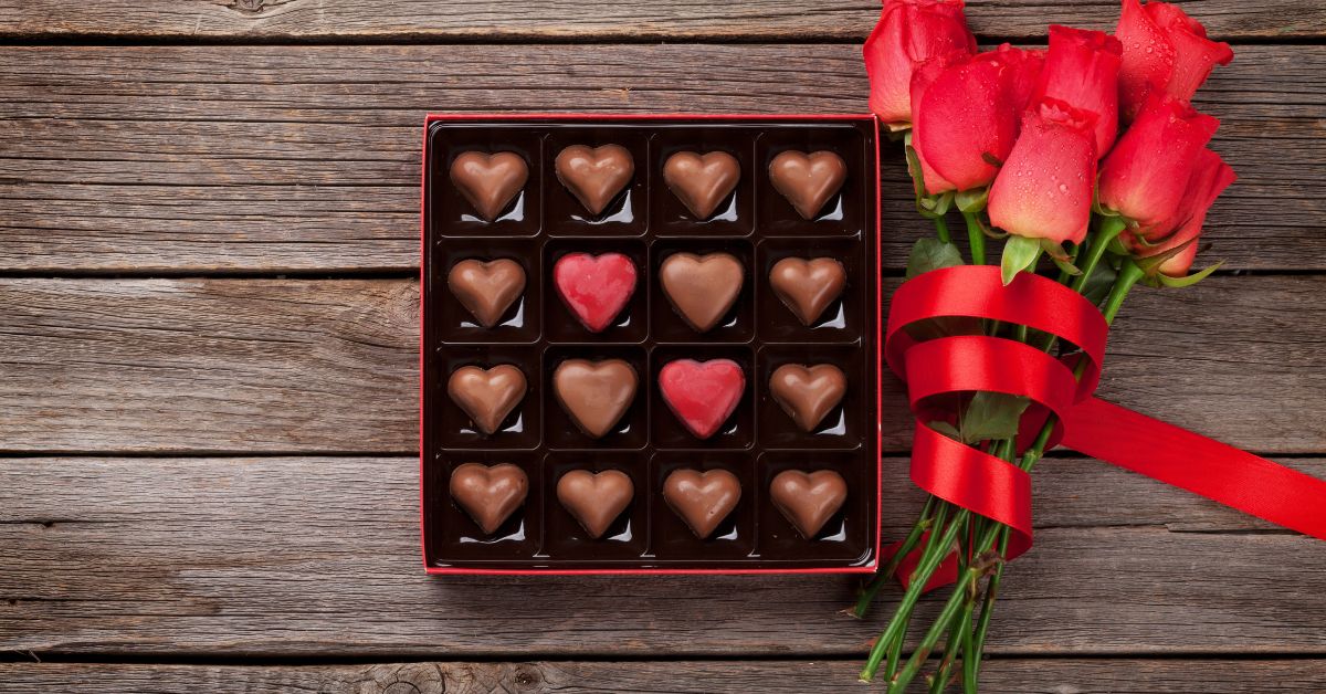 Chokoladeboks med hjertechokolader